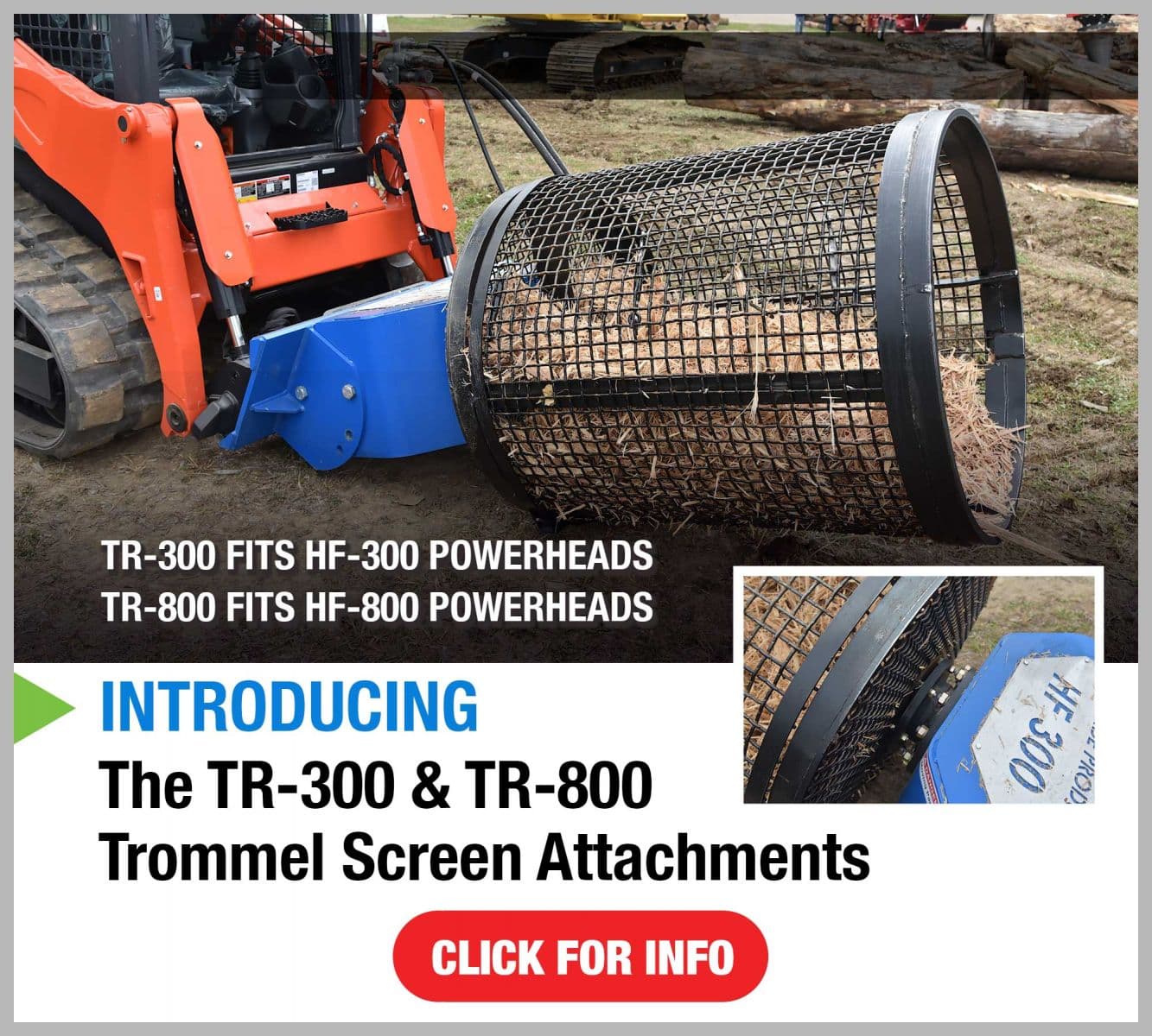 TR-300 & TR-800 Trommel Screen Attachments From U.S. Pride Products